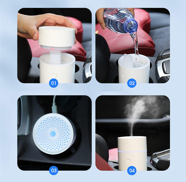 Car Freshener Diffuser Aroma Ultrasonic Water Mist Humidifier Lighting Oils Diffuser Car Aroma Diffuer Humidifier